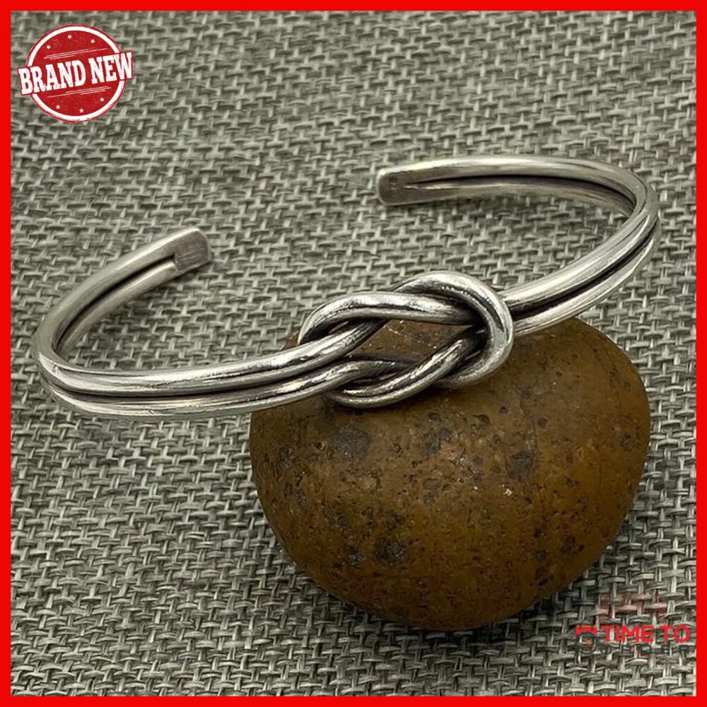 Sterling Silver Adjustable Knot Cuff Bracelet Min… - image 6